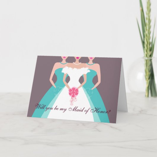 Invitation Serez-vous ma servante d'honneur ? Mariage (pool) (Devant)