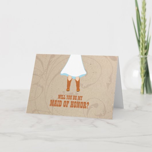 Invitation Serez-vous ma servante d'honneur ? | Mariage rusti (Devant)