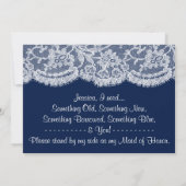 Invitation Serez-vous ma servante d'honneur ? Marine Bleu & d (Dos)