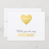 Invitation Serez-vous ma servante d'honneur, modèle de coeur  (Devant / Derrière)