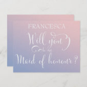 Invitation Serez-vous ma servante d'honneur Ombre Fairytale ? (Devant / Derrière)