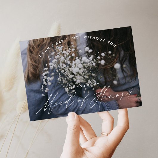 Invitation Serez-vous ma servante d'honneur ? Or rose et broy