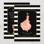 Invitation Serez-vous ma servante d'honneur Peach Dress Strip (Devant / Derrière)