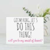 Invitation serez -vous ma servante d'honneur? proposition mar (Debout devant)