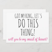Invitation serez -vous ma servante d'honneur? proposition mar (Devant / Derrière)