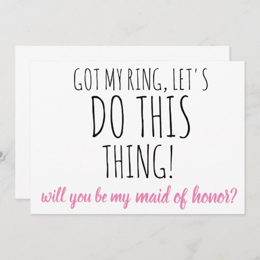 Invitation serez -vous ma servante d'honneur? proposition mar (Devant / Derrière)