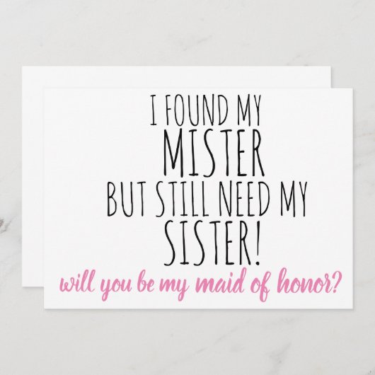Invitation serez -vous ma servante d'honneur? proposition mar (Devant / Derrière)