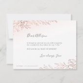 Invitation Serez-vous ma servante d'honneur rose d'or botaniq (Dos)