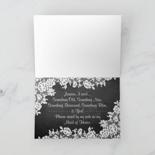 Invitation Serez-vous ma servante d'honneur ? Tableau de bord (Intérieur)