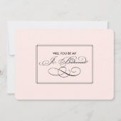 Invitation Serez-vous ma servante Jr Bridesmaid ? Élégant ros (Devant)