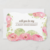 Invitation Serez-vous ma servante Jr Bridesmaid ? Rose romant (Devant)