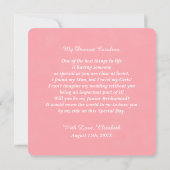 Invitation Serez-vous ma servante Jr Bridesmaid ? Rose romant (Dos)