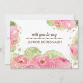 Invitation Serez-vous ma servante Jr Bridesmaid ? Rose romant (Devant)