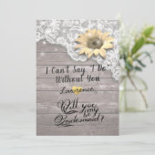 Invitation Serez-Vous Ma Serveuse D'Accueil Chic Dentelle Tou (Debout devant)