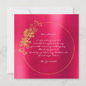 Invitation Serez-Vous Ma Serveuse D'Accueil En Or Raspberry C (Dos)