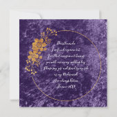 Invitation Serez-Vous Ma Serveuse D'Epouse Violet Velvet (Dos)