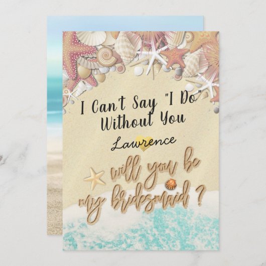 Invitation Serez-Vous Ma Serveuse D'Été De Plage Starfish (Devant / Derrière)