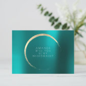 Invitation Serez-Vous Ma Serveuse Turquoise Verte Gold Minima (Debout devant)