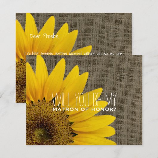 Invitation Serez-vous ma témoin de mariage pour un mariage ch (Devant / Derrière)