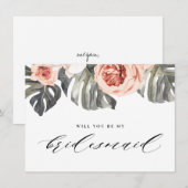 Invitation Serez-Vous Mes Élégantes Tropiques Élégantes De Se (Devant / Derrière)