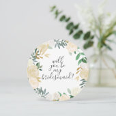 Invitation Serez-Vous Mes Fleurs D'Aquarelle Blanche De Femme (Debout devant)