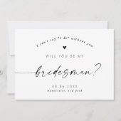 Invitation Serez-vous mon Bridesman Modern Elegant Script (Devant)