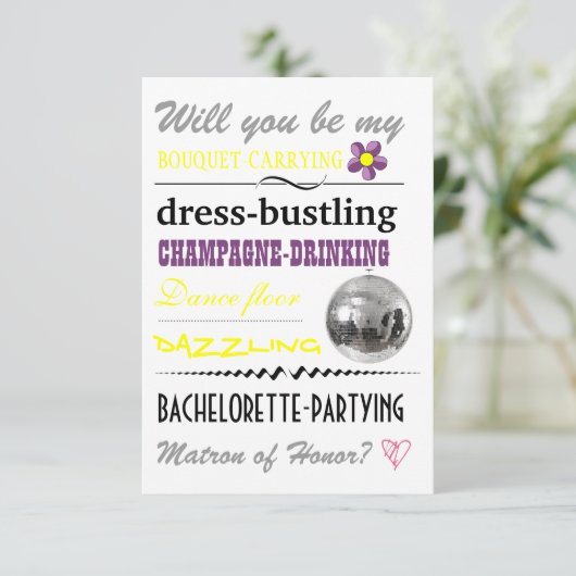 Invitation "Serez-vous mon chef d'honneur ?" (Debout devant)