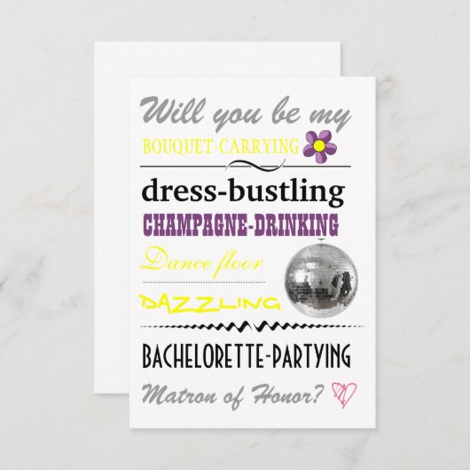 Invitation "Serez-vous mon chef d'honneur ?" (Devant / Derrière)