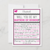 Invitation Serez-vous mon chef d'honneur ? Collage rose/noir (Devant)