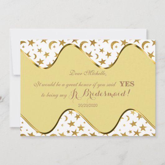 Invitation Serez-vous mon chef d'honneur ? Design Gold Bling (Dos)