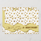 Invitation Serez-vous mon chef d'honneur ? Design Gold Bling (Devant / Derrière)