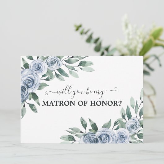 Invitation Serez-vous mon chef d'honneur Dusty Blue Card (Debout devant)