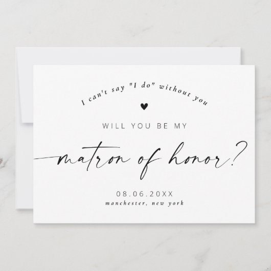 Invitation Serez-vous mon chef d'honneur Élégant script (Devant)