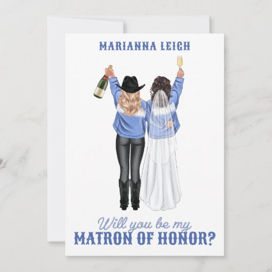 Invitation Serez-vous mon chef d'honneur ? Filles en Denim In (Devant)