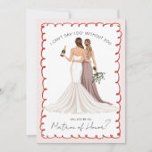 Invitation Serez-vous mon chef d'honneur ? Filles en lueurs (Devant)