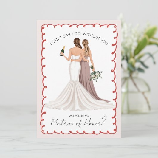 Invitation Serez-vous mon chef d'honneur ? Filles en lueurs (Debout devant)