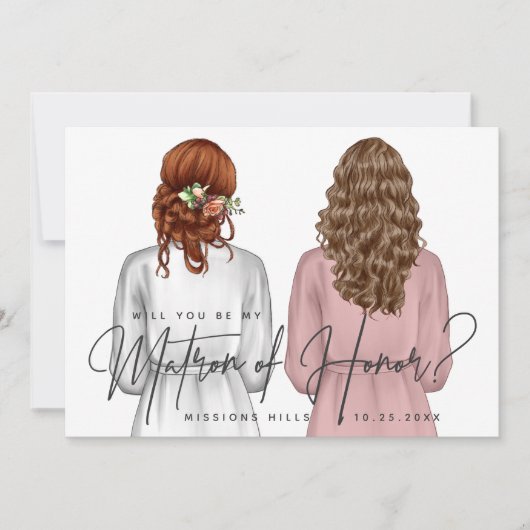 Invitation Serez-vous mon chef d'honneur ? Filles en Robes V2 (Devant)