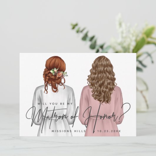 Invitation Serez-vous mon chef d'honneur ? Filles en Robes V2 (Debout devant)