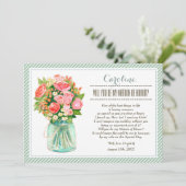 Invitation Serez-vous mon chef d'honneur ? Floral Mason Jar (Debout devant)