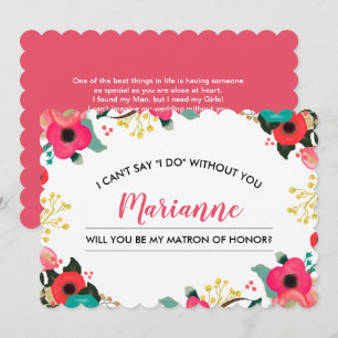 Invitation Serez-vous mon chef d'honneur ? Floral moderne