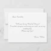 Invitation Serez-vous mon chef d'honneur modèle de coeur d'or (Dos)