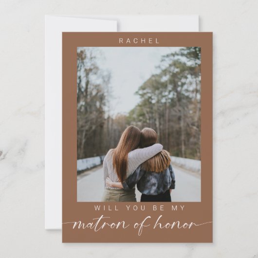 Invitation Serez-vous mon chef d'honneur Photo Boho (Devant)