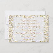 Invitation Serez-Vous Mon Confetti D'Or Blanc D'Épouse (Dos)