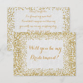 Invitation Serez-Vous Mon Confetti D'Or Blanc D'Épouse (Devant / Derrière)