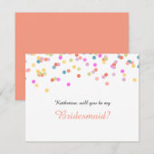 Invitation Serez-vous mon Confetti Festif de demoiselle d'hon (Devant / Derrière)