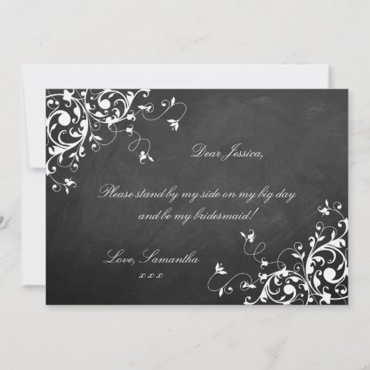 Invitation Serez-Vous Mon Élégant Élégant Écran De Tableau De (Dos)