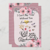 Invitation Serez-Vous Mon Épouse D'Aquarelle D'Épouse Script (Devant / Derrière)