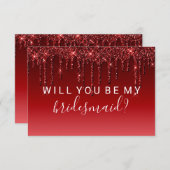 Invitation Serez-Vous Mon Épouse Fab Parties scintillant Roug (Devant / Derrière)