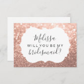 Invitation Serez-Vous Mon Épouse - Parties scintillant Rose O (Devant / Derrière)