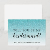 Invitation Serez-Vous Mon Femme D'Accueil Parties scintillant (Devant / Derrière)